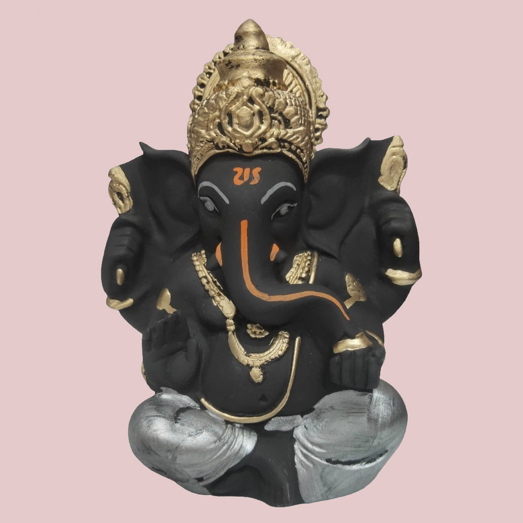 Mukut Ganesh JN Showpiece – Royal Crown Lord Ganesha Idol for Home & Office